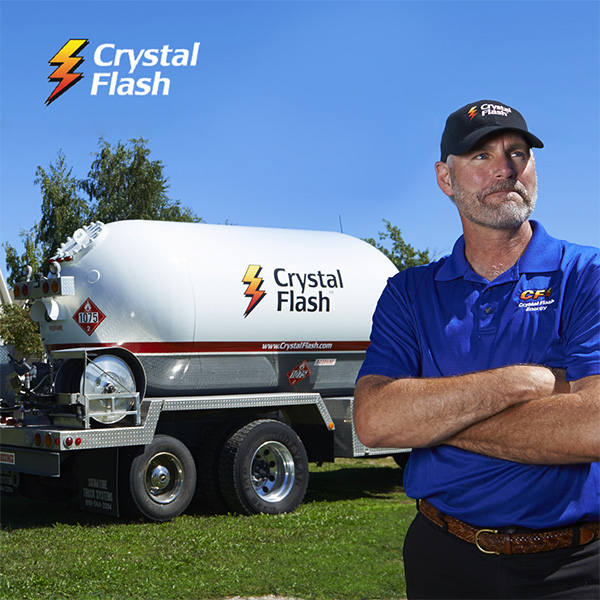Crystal Flash Employee Standing by Truck