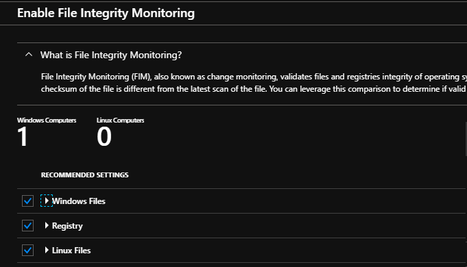 Enable File Integrity Monitoring
