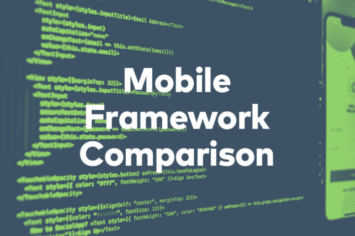 Feature Image for Mobile Framework Comparison Article Xamarin vs. Flutter User Experience: Which Platform Is Better? Image shows a coding screen. Text reads “Mobile Framework Comparison”.