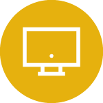 Yellow icon featuring a standalone computer monitor