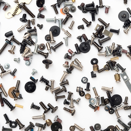 Image of various hardware screws.