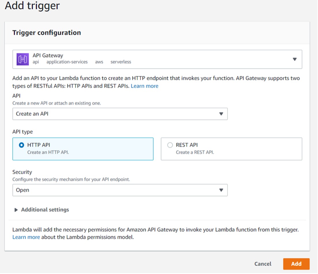 API Gateway Trigger Configuration