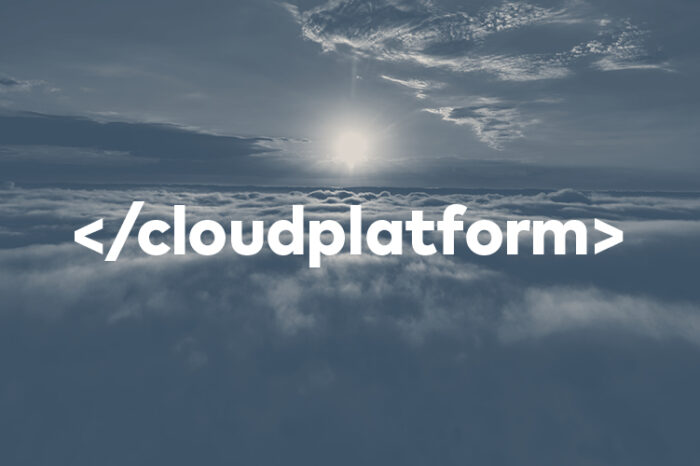 Image of a sunset with overlaid HTML code referencing the end of a cloud platform